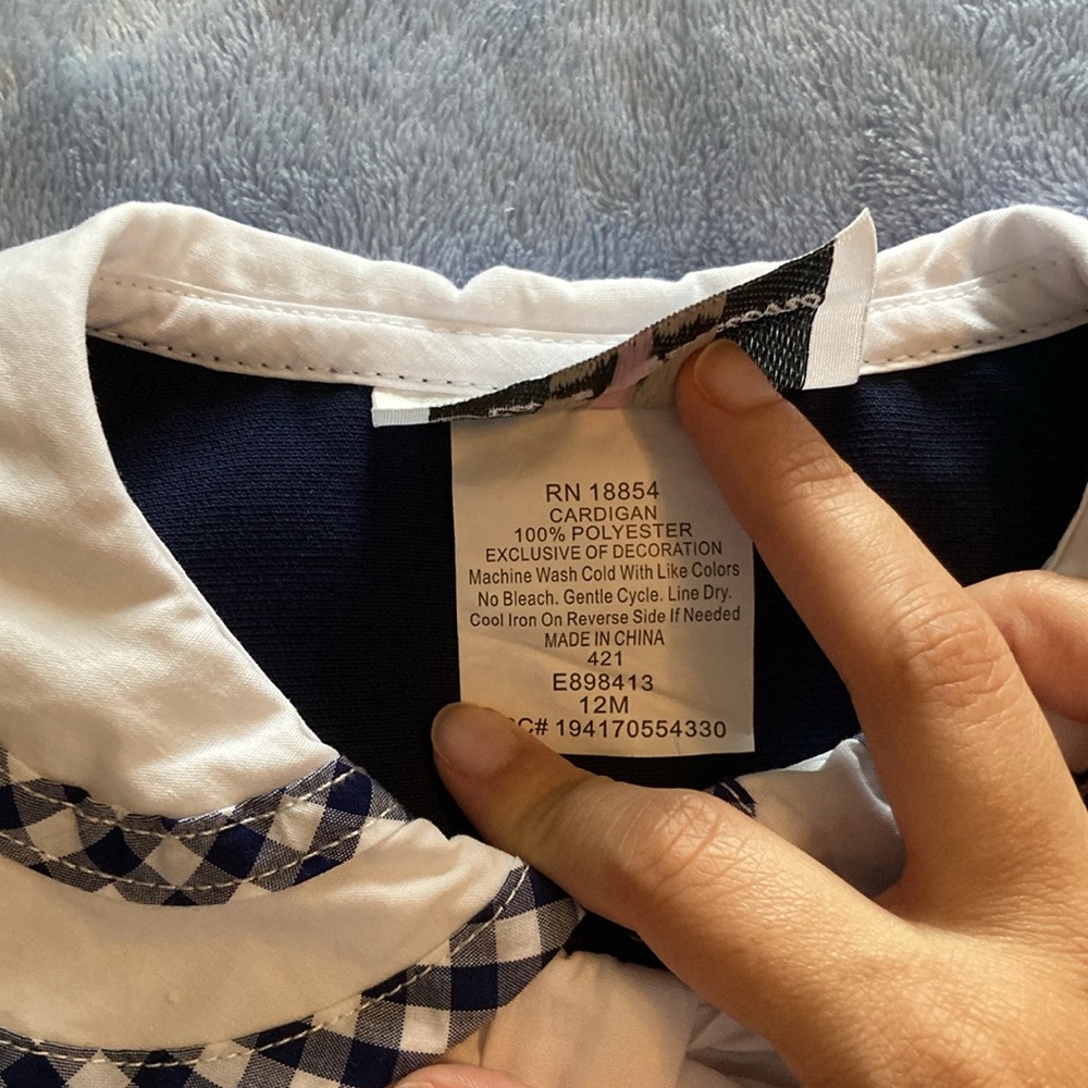 NWOT Classic White and Navy Checkered Girls Dress - Picture 6 of 6